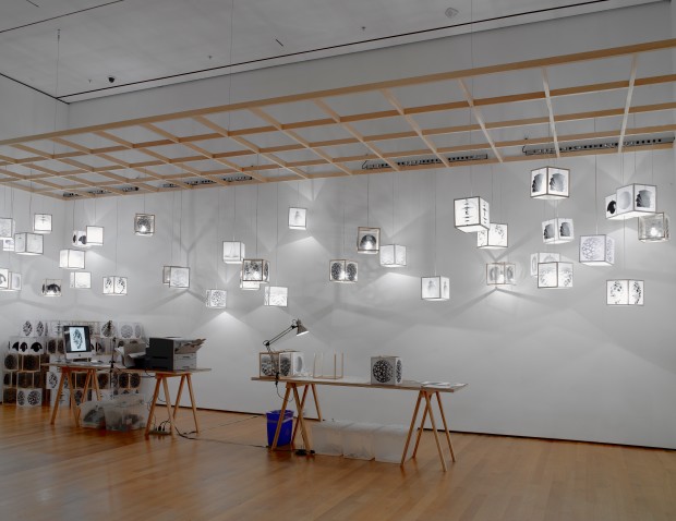 SUPERFLEX (Danish artists’ group, established 1993). Copy Light/Factory, 2008 Installation view of workshop on February 21, as part of Print/Out, The Museum of Modern Art, New York, February 19–May 14, 2012. Foto: © John Wronn